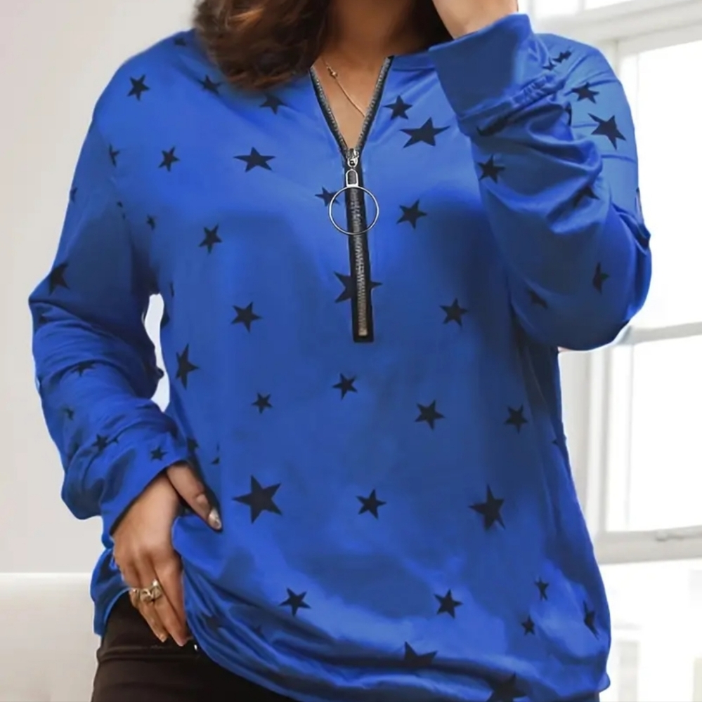 SALE ** Brand New Casual Top With Zip Neckline